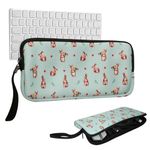 Laptop, Telefoane si Tablete - Laptopuri si accesorii - Piese laptop - Folii protectie si autocolante laptop - Husa tastatura Kwmobile pentru Apple Magic Keyboard, neopren, alb, maro, curea de mana, protectie la socuri - Infinity.ro