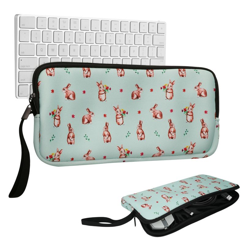 Laptop, Telefoane si Tablete - Laptopuri si accesorii - Piese laptop - Folii protectie si autocolante laptop - Husa tastatura Kwmobile pentru Apple Magic Keyboard, neopren, alb, maro, curea de mana, protectie la socuri - Infinity.ro