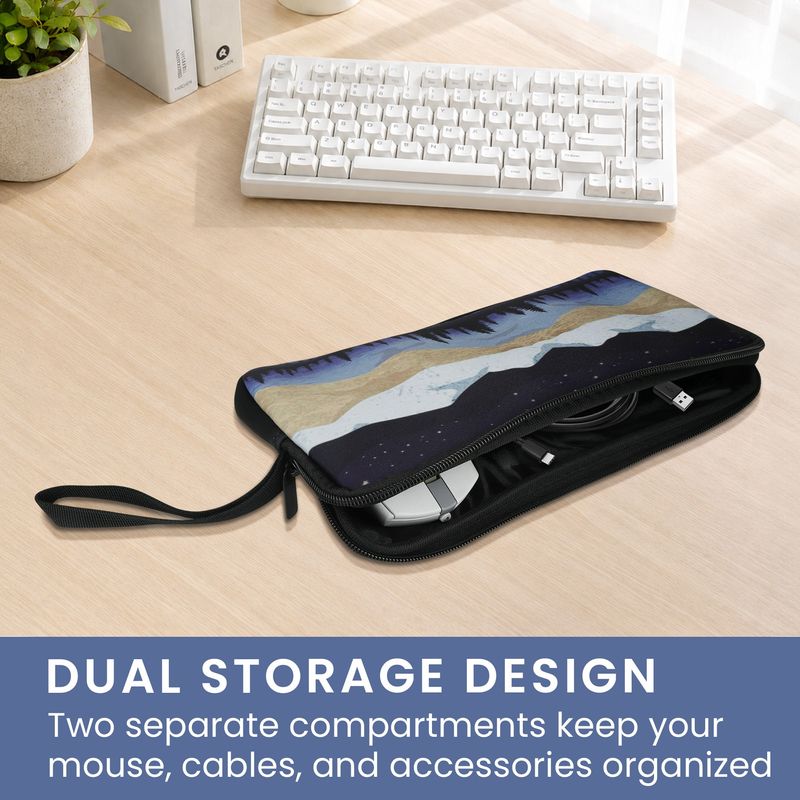 Laptop, Telefoane si Tablete - Laptopuri si accesorii - Piese laptop - Folii protectie si autocolante laptop - Husa tastatura Kwmobile pentru Logitech MX Keys Mini Wireless, neopren, alb, maro deschis, albastru, protectie la socuri - Infinity.ro