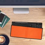 Laptop, Telefoane si Tablete - Laptopuri si accesorii - Piese laptop - Folii protectie si autocolante laptop - Husa tastatura Kwmobile pentru Logitech MK270 Wireless, in (panza), portocaliu, anti-alunecare, inchidere cu fermoar - Infinity.ro
