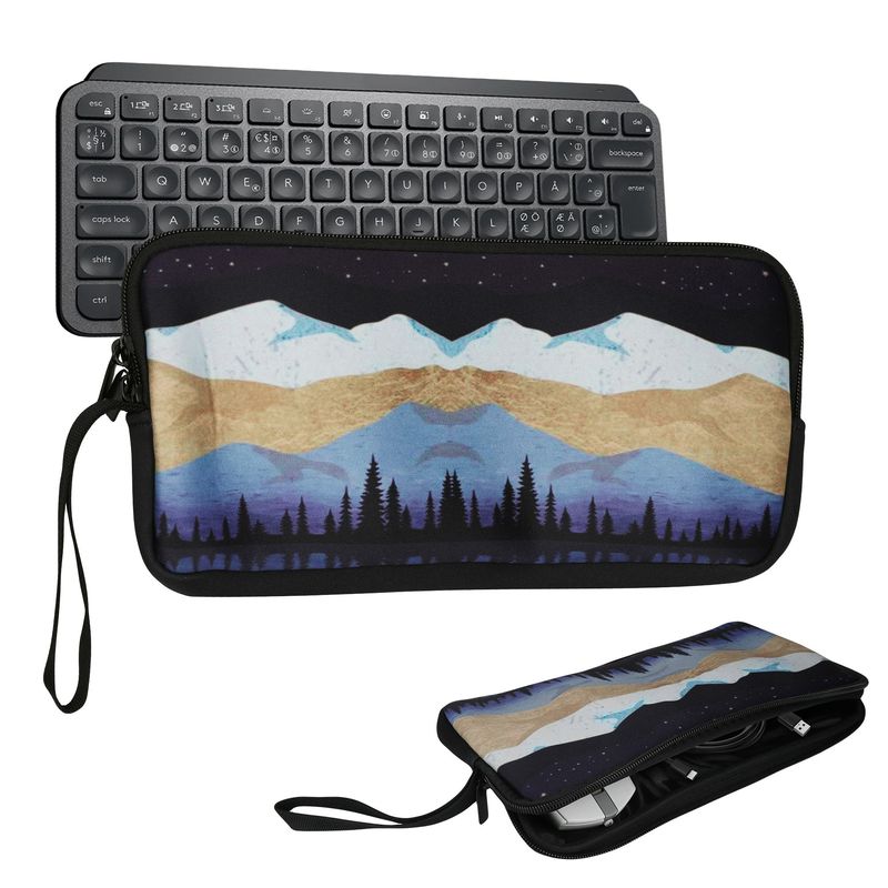 Laptop, Telefoane si Tablete - Laptopuri si accesorii - Piese laptop - Folii protectie si autocolante laptop - Husa tastatura Kwmobile pentru Logitech MX Keys Mini Wireless, neopren, alb, maro deschis, albastru, protectie la socuri - Infinity.ro