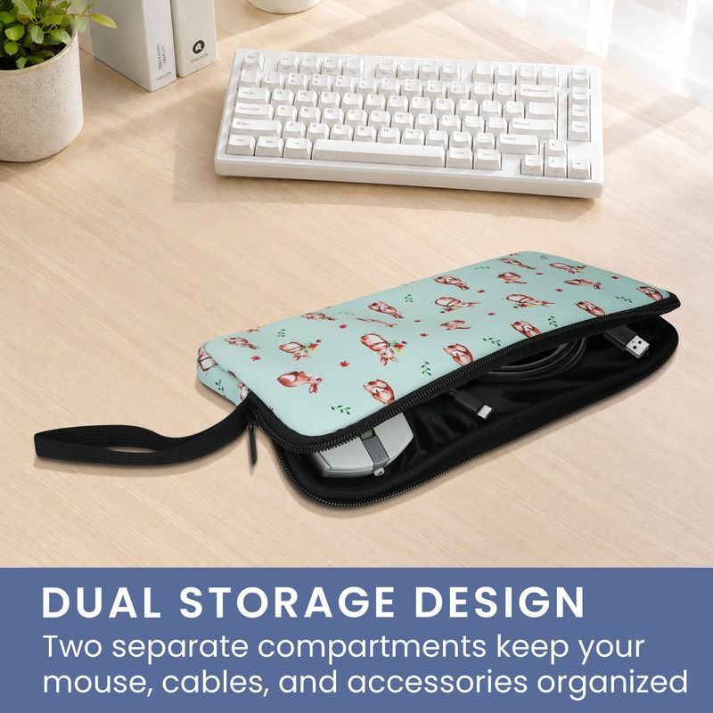 Laptop, Telefoane si Tablete - Laptopuri si accesorii - Piese laptop - Folii protectie si autocolante laptop - Husa tastatura Kwmobile pentru Logitech K380, neopren, alb, maro, curea de mana, protectie la socuri - Infinity.ro