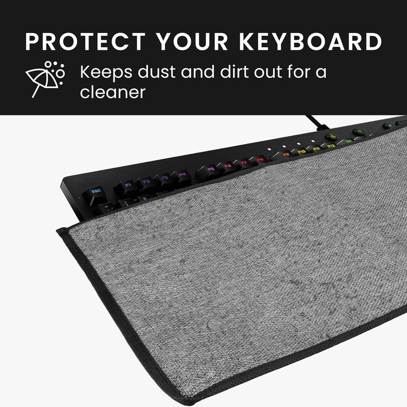 Laptop, Telefoane si Tablete - Laptopuri si accesorii - Piese laptop - Folii protectie si autocolante laptop - Husa tastatura Kwmobile universala, in (panza), gri, anti-alunecare, inchidere cu fermoar - Infinity.ro