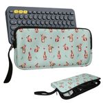 Laptop, Telefoane si Tablete - Laptopuri si accesorii - Piese laptop - Folii protectie si autocolante laptop - Husa tastatura Kwmobile pentru Logitech K380, neopren, alb, maro, curea de mana, protectie la socuri - Infinity.ro