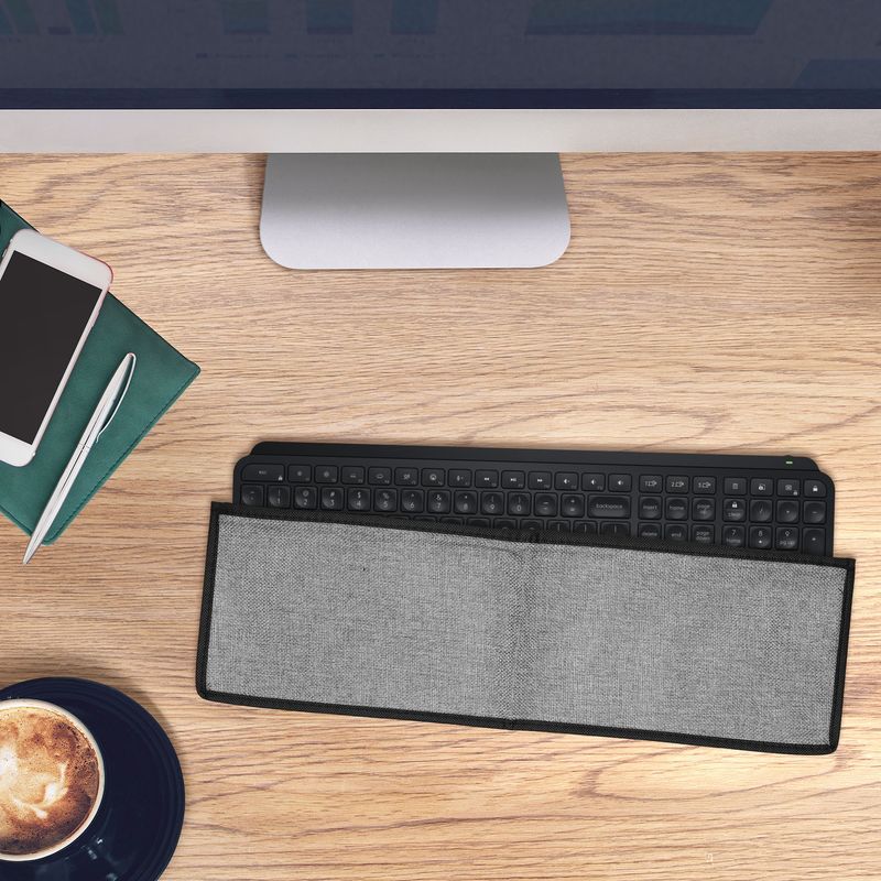 Laptop, Telefoane si Tablete - Laptopuri si accesorii - Piese laptop - Folii protectie si autocolante laptop - Husa tastatura Kwmobile pentru Logitech MX Keys Wireless, in (panza), gri, anti-alunecare, inchidere cu fermoar - Infinity.ro