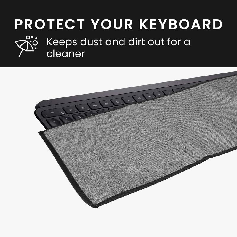 Laptop, Telefoane si Tablete - Laptopuri si accesorii - Piese laptop - Folii protectie si autocolante laptop - Husa tastatura Kwmobile pentru Logitech MX Keys Wireless, in (panza), gri, anti-alunecare, inchidere cu fermoar - Infinity.ro