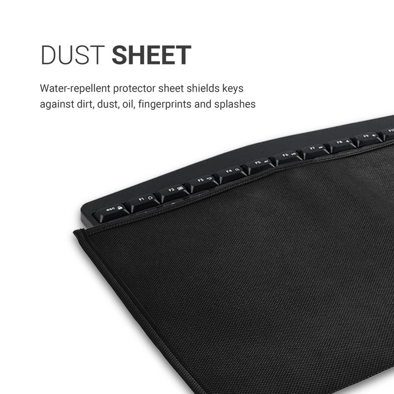 Laptop, Telefoane si Tablete - Laptopuri si accesorii - Piese laptop - Folii protectie si autocolante laptop - Husa tastatura Kwmobile universala, textil, negru, protectie la praf si zgarieturi - Infinity.ro