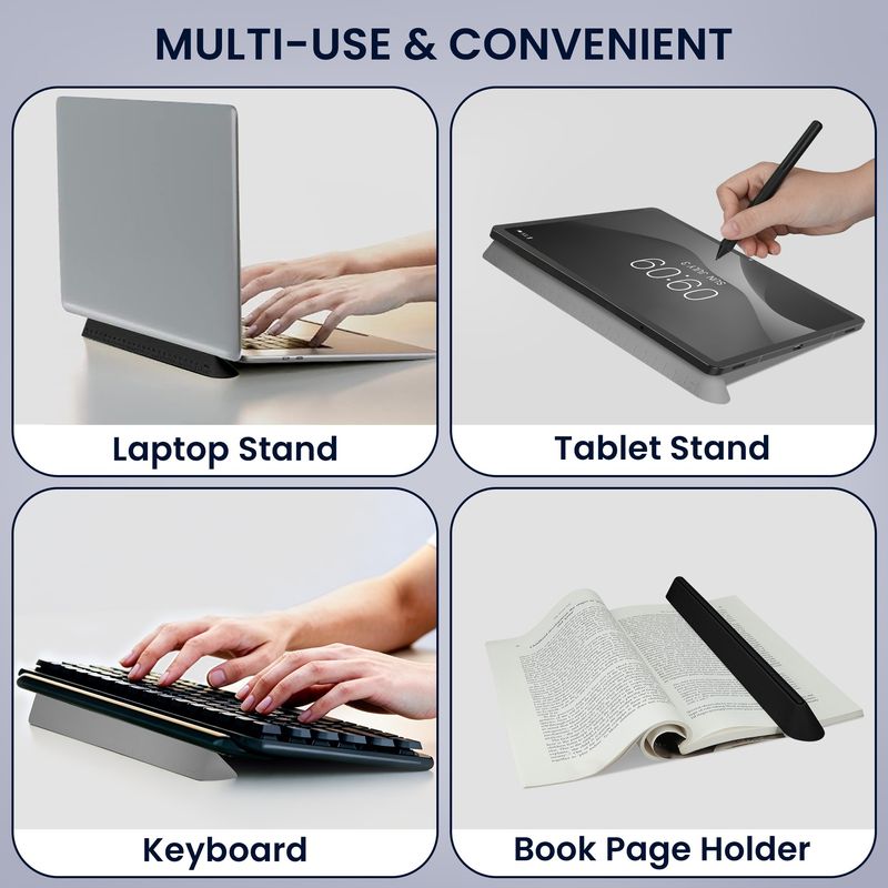Laptop, Telefoane si Tablete - Laptopuri si accesorii - Piese laptop - Folii protectie si autocolante laptop - Stand universal Kwmobile pentru laptop, monitor portabil si tableta, reglabil, plastic, gri - Infinity.ro