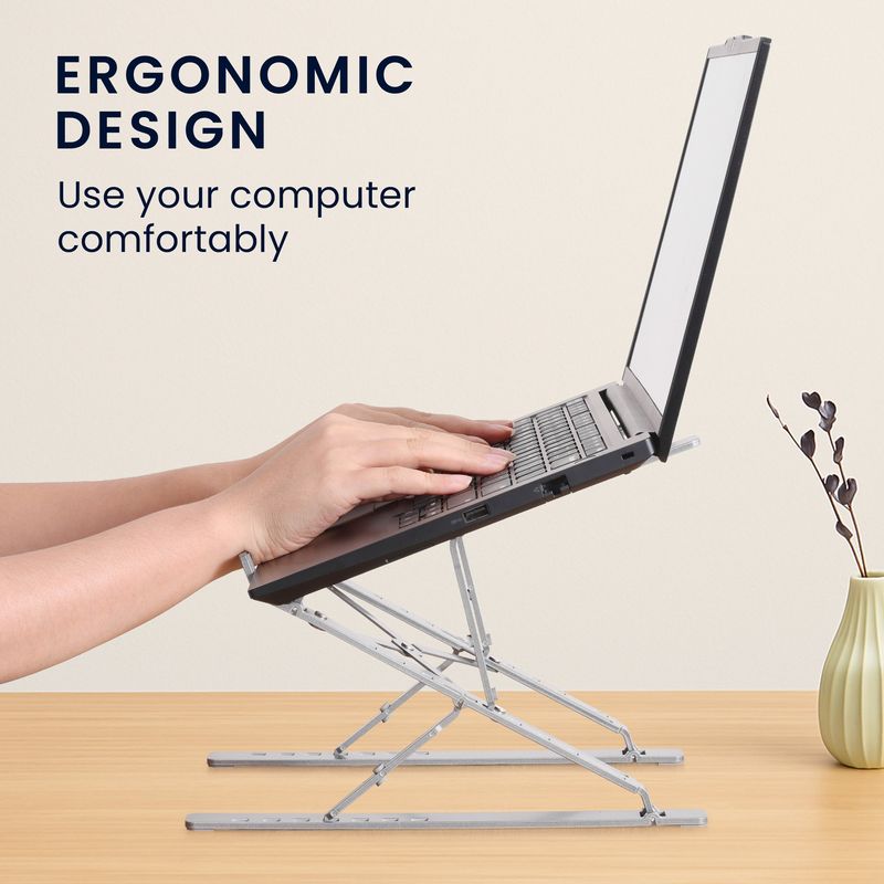 Laptop, Telefoane si Tablete - Laptopuri si accesorii - Piese laptop - Folii protectie si autocolante laptop - Stand universal Kwmobile, pliabil si reglabil, protectie la zgarieturi, aluminiu, argintiu - Infinity.ro