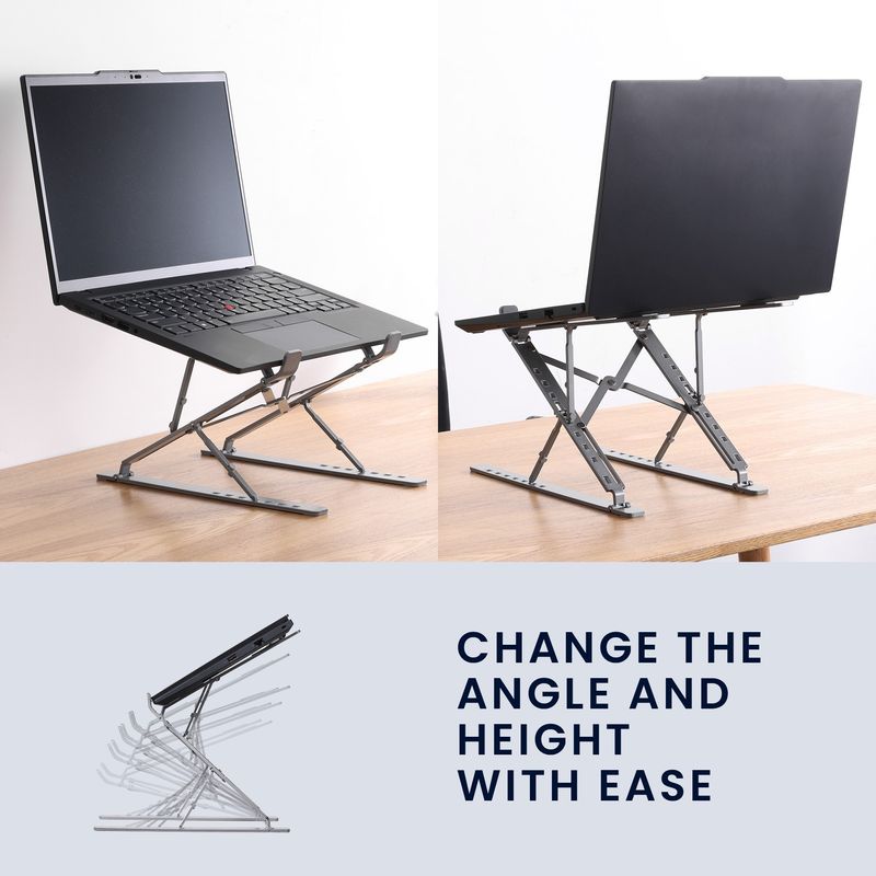 Laptop, Telefoane si Tablete - Laptopuri si accesorii - Piese laptop - Folii protectie si autocolante laptop - Stand universal Kwmobile, pliabil si reglabil, protectie la zgarieturi, aluminiu, argintiu - Infinity.ro