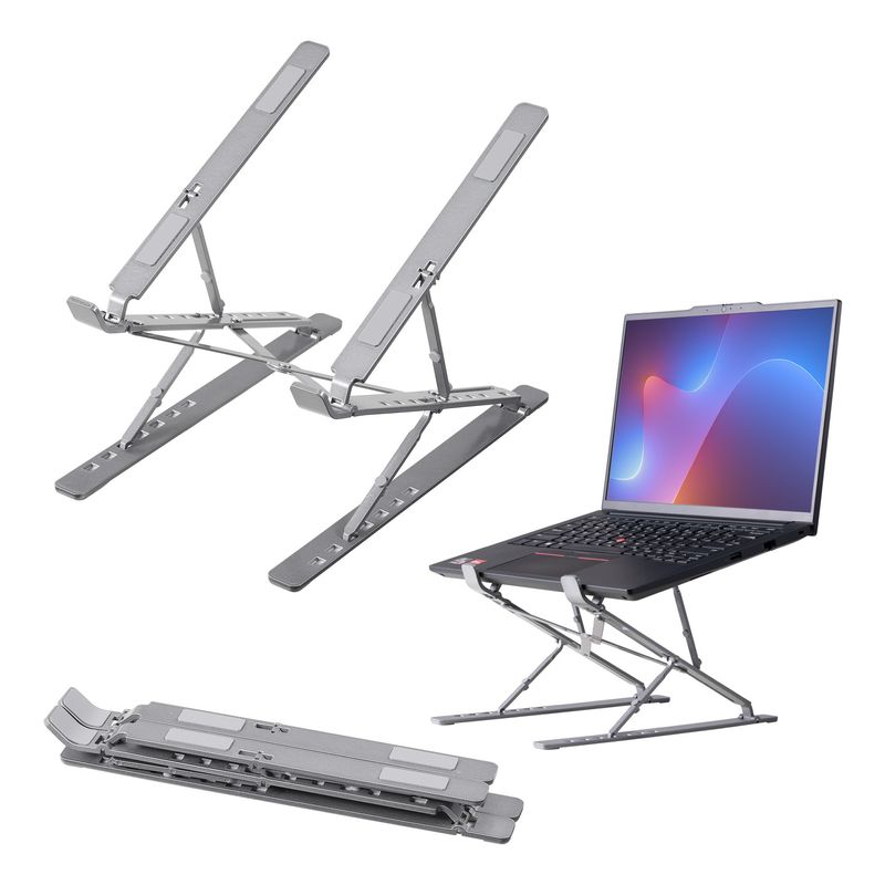 Laptop, Telefoane si Tablete - Laptopuri si accesorii - Piese laptop - Folii protectie si autocolante laptop - Stand universal Kwmobile, pliabil si reglabil, protectie la zgarieturi, aluminiu, argintiu - Infinity.ro