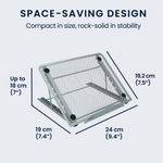 Laptop, Telefoane si Tablete - Laptopuri si accesorii - Piese laptop - Folii protectie si autocolante laptop - Stand universal Kwmobile pentru laptop, monitor portabil si tableta, anti-alunecare, metal, argintiu - Infinity.ro