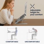 Laptop, Telefoane si Tablete - Laptopuri si accesorii - Piese laptop - Folii protectie si autocolante laptop - Stand universal Kwmobile pentru laptop, monitor portabil si tableta, anti-alunecare, metal, argintiu - Infinity.ro