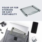 Laptop, Telefoane si Tablete - Laptopuri si accesorii - Piese laptop - Folii protectie si autocolante laptop - Stand universal Kwmobile pentru laptop, monitor portabil si tableta, anti-alunecare, metal, argintiu - Infinity.ro