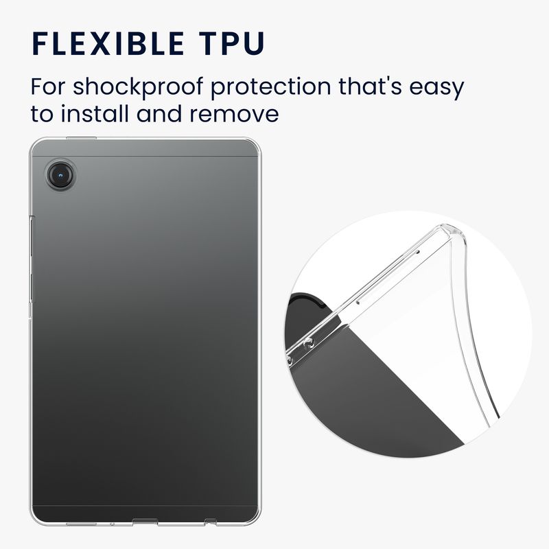 Laptop, Telefoane si Tablete - Tablete si accesorii tablete - Accesorii Tablete - Huse tablete - Husa tip carcasa Kwmobile pentru Samsung Galaxy Tab A11/A9, TPU, transparent, anti-alunecare - Infinity.ro