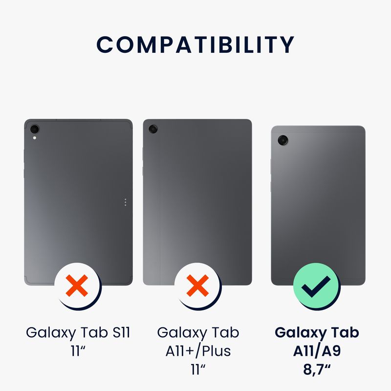 Laptop, Telefoane si Tablete - Tablete si accesorii tablete - Accesorii Tablete - Huse tablete - Husa tip carcasa Kwmobile pentru Samsung Galaxy Tab A11/A9, TPU, transparent, anti-alunecare - Infinity.ro