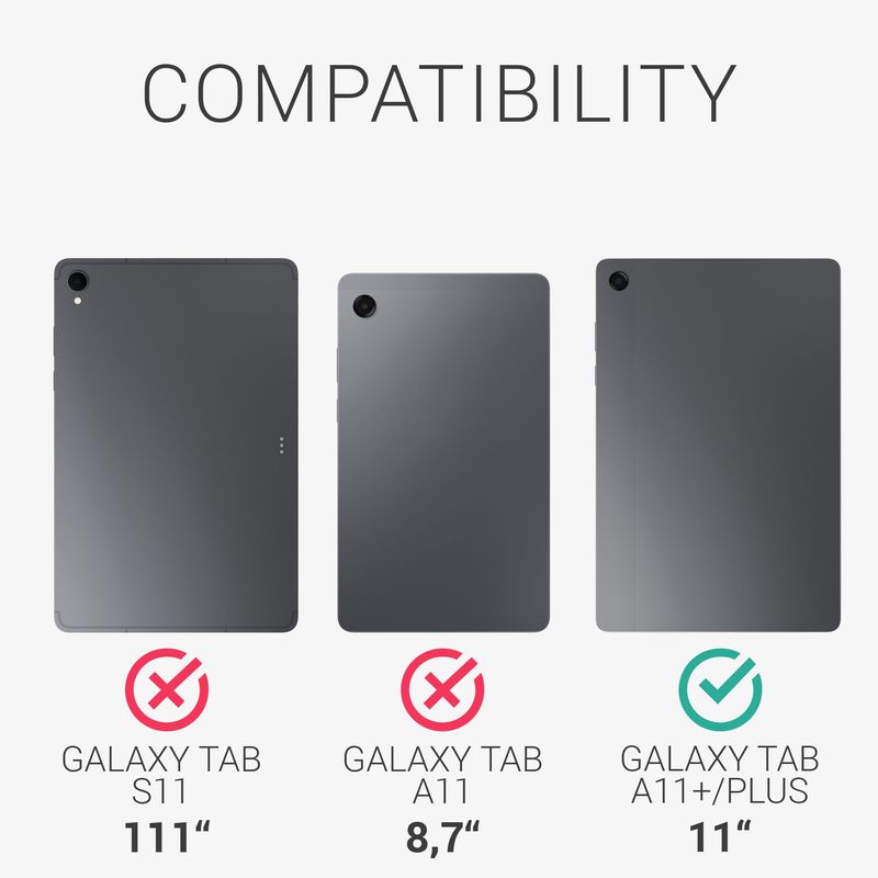 Laptop, Telefoane si Tablete - Tablete si accesorii tablete - Accesorii Tablete - Huse tablete - Husa tip carcasa Kwmobile pentru Samsung Galaxy Tab A11 Plus, silicon, negru, anti-alunecare - Infinity.ro