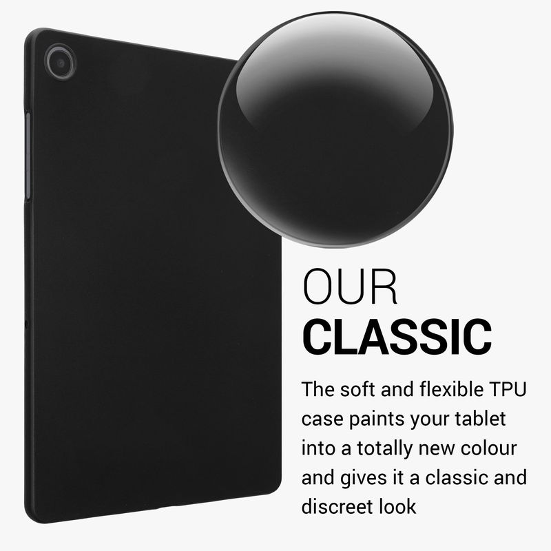 Laptop, Telefoane si Tablete - Tablete si accesorii tablete - Accesorii Tablete - Huse tablete - Husa tip carcasa Kwmobile pentru Samsung Galaxy Tab A11 Plus, silicon, negru, anti-alunecare - Infinity.ro