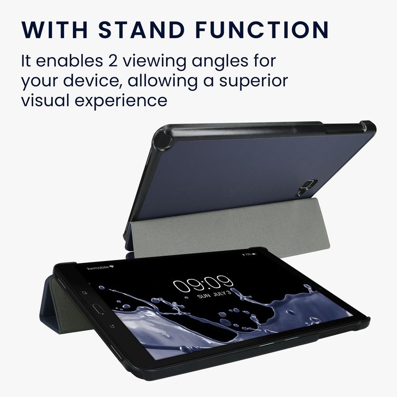 Laptop, Telefoane si Tablete - Tablete si accesorii tablete - Accesorii Tablete - Huse tablete - Husa Smart Cover Kwmobile Samsung Galaxy Tab A 10.1 inch P580/P585 S Pen, piele ecologica, albastru, functie stand - Infinity.ro