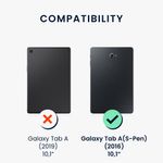 Laptop, Telefoane si Tablete - Tablete si accesorii tablete - Accesorii Tablete - Huse tablete - Husa Smart Cover Kwmobile Samsung Galaxy Tab A 10.1 inch P580/P585 S Pen, piele ecologica, albastru, functie stand - Infinity.ro