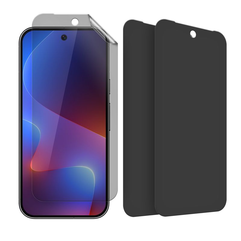 Laptop, Telefoane si Tablete - Telefoane mobile si accesorii - Accesorii Telefoane - Folii protectie telefoane - Set 3 folii de protectie pentru telefon Kwmobile pentru Google Pixel 9, aplicare fara bule, PET, transparent - Infinity.ro