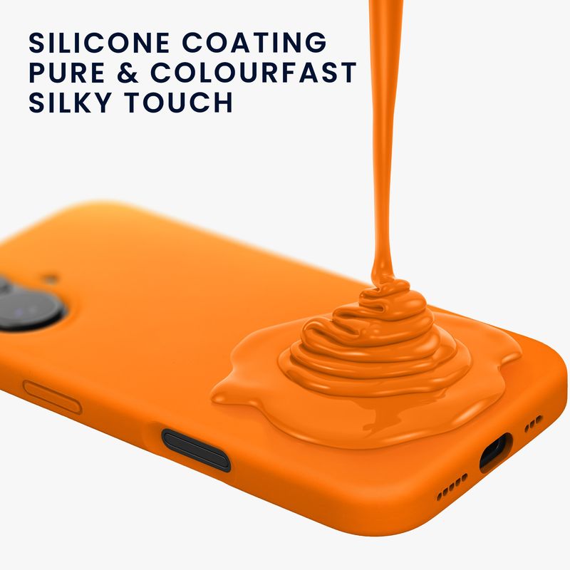 Laptop, Telefoane si Tablete - Telefoane mobile si accesorii - Accesorii Telefoane - Huse telefoane - Husa Kwmobile pentru iPhone 17, anti-alunecare, anti-amprenta, silicon, portocaliu - Infinity.ro