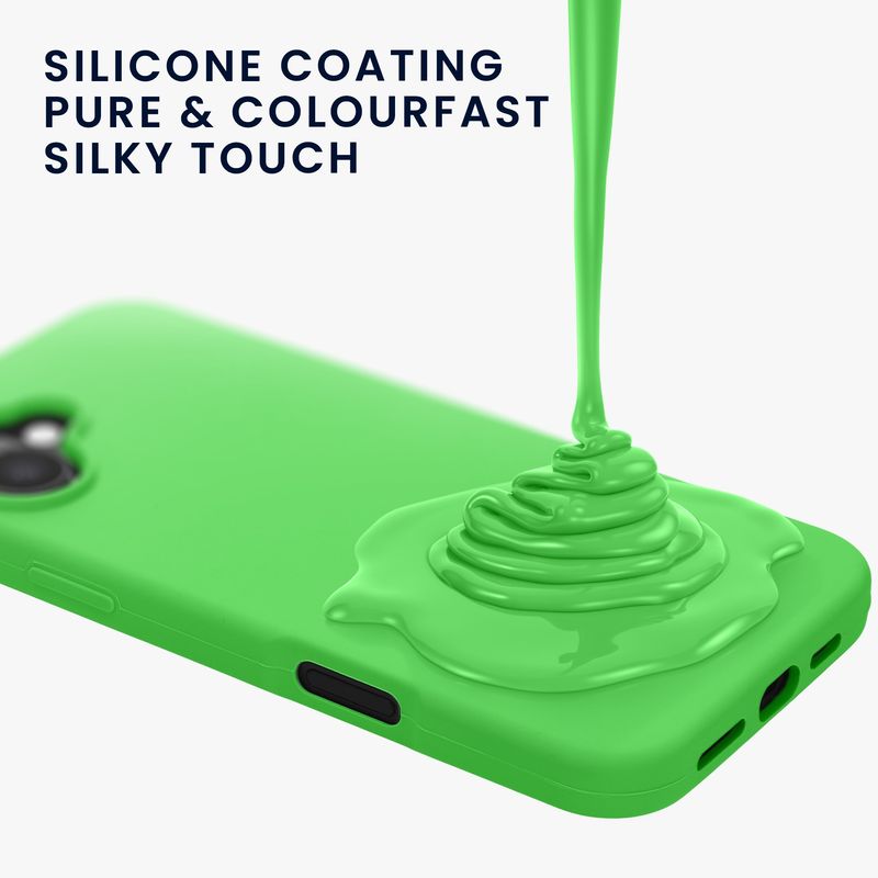 Laptop, Telefoane si Tablete - Telefoane mobile si accesorii - Accesorii Telefoane - Huse telefoane - Husa Kwmobile pentru iPhone 16, anti-alunecare, silicon, verde lime - Infinity.ro