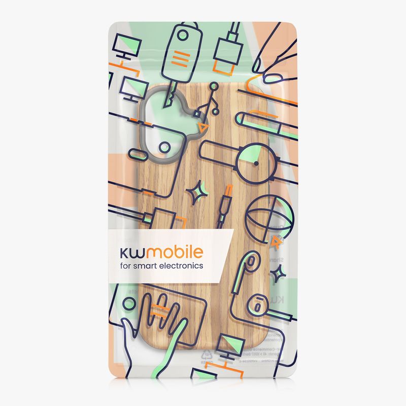 Laptop, Telefoane si Tablete - Telefoane mobile si accesorii - Accesorii Telefoane - Huse telefoane - Husa Kwmobile pentru iPhone 17, anti-alunecare, lemn, TPU, aspect vintage - Infinity.ro