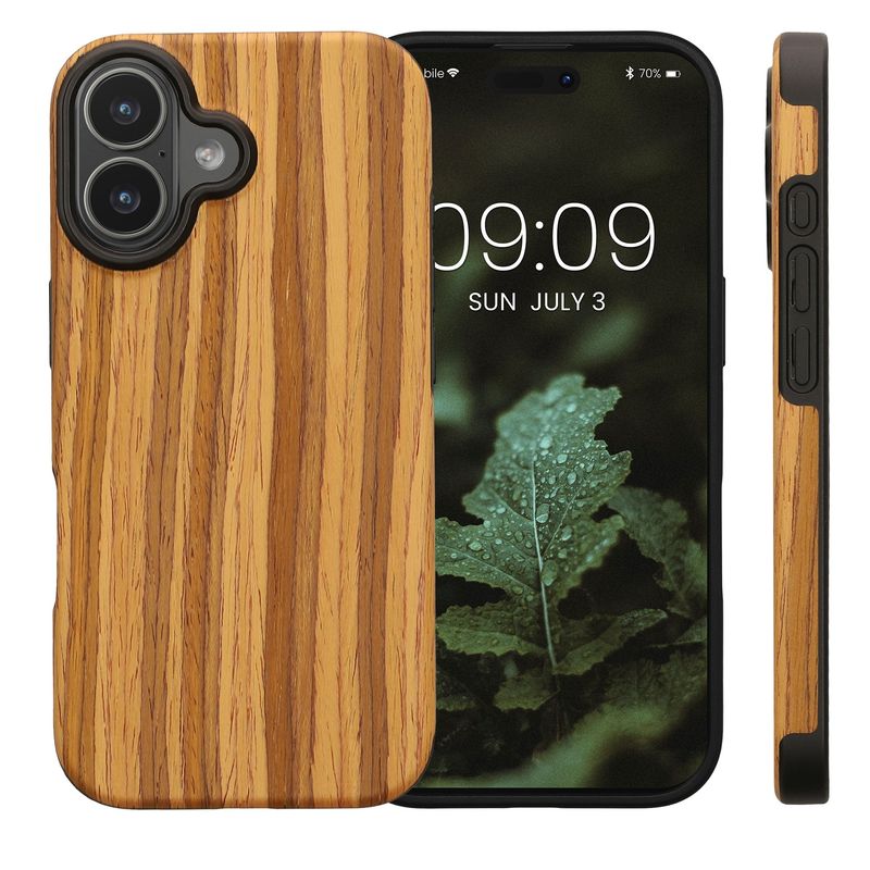 Laptop, Telefoane si Tablete - Telefoane mobile si accesorii - Accesorii Telefoane - Huse telefoane - Husa Kwmobile pentru iPhone 17, anti-alunecare, lemn, TPU, aspect vintage - Infinity.ro