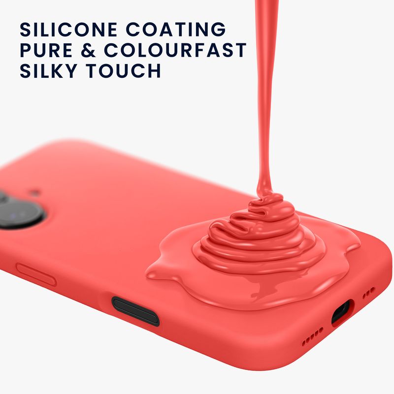 Laptop, Telefoane si Tablete - Telefoane mobile si accesorii - Accesorii Telefoane - Huse telefoane - Husa Kwmobile pentru iPhone 17, anti-alunecare, silicon, coral neon - Infinity.ro