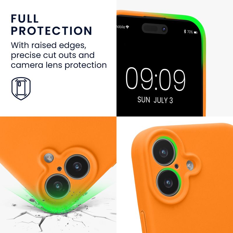 Laptop, Telefoane si Tablete - Telefoane mobile si accesorii - Accesorii Telefoane - Huse telefoane - Husa Kwmobile pentru iPhone 17, anti-alunecare, silicon, portocaliu - Infinity.ro