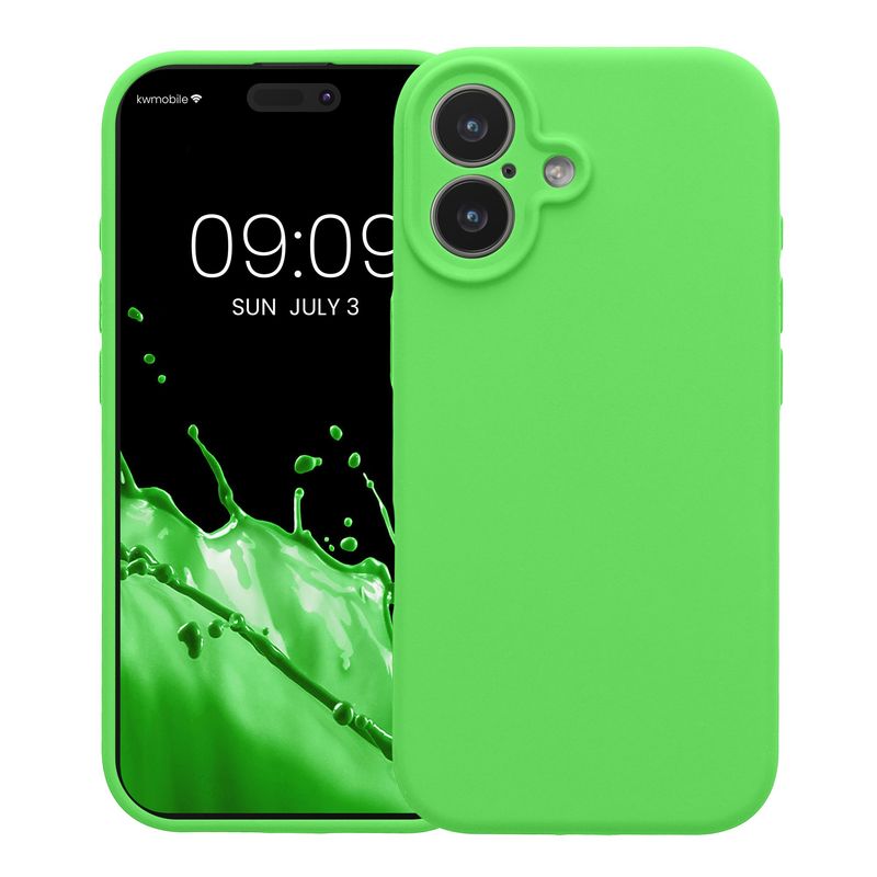 Laptop, Telefoane si Tablete - Telefoane mobile si accesorii - Accesorii Telefoane - Huse telefoane - Husa Kwmobile pentru iPhone 17, anti-alunecare, silicon, verde lime - Infinity.ro