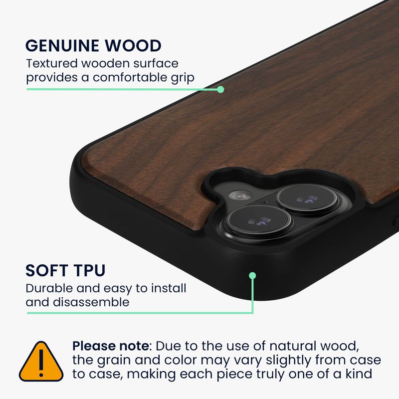 Laptop, Telefoane si Tablete - Telefoane mobile si accesorii - Accesorii Telefoane - Huse telefoane - Husa Kwmobile pentru iPhone 17, compatibilitate MagSafe, lemn, TPU, maro - Infinity.ro
