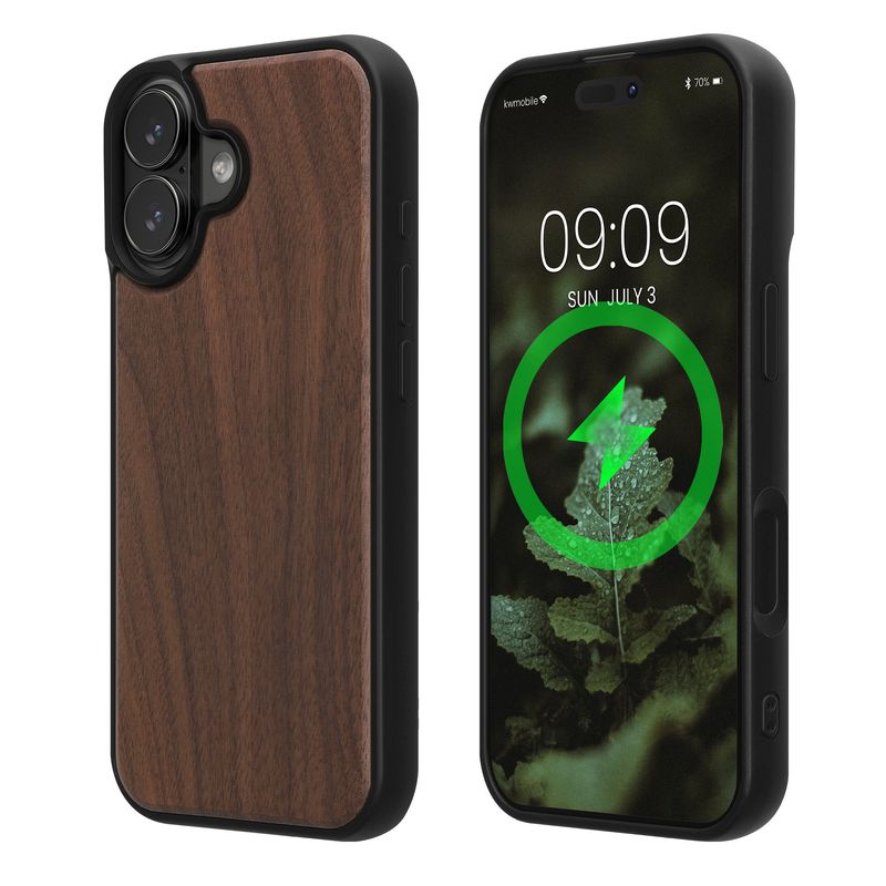 Laptop, Telefoane si Tablete - Telefoane mobile si accesorii - Accesorii Telefoane - Huse telefoane - Husa Kwmobile pentru iPhone 17, compatibilitate MagSafe, lemn, TPU, maro - Infinity.ro