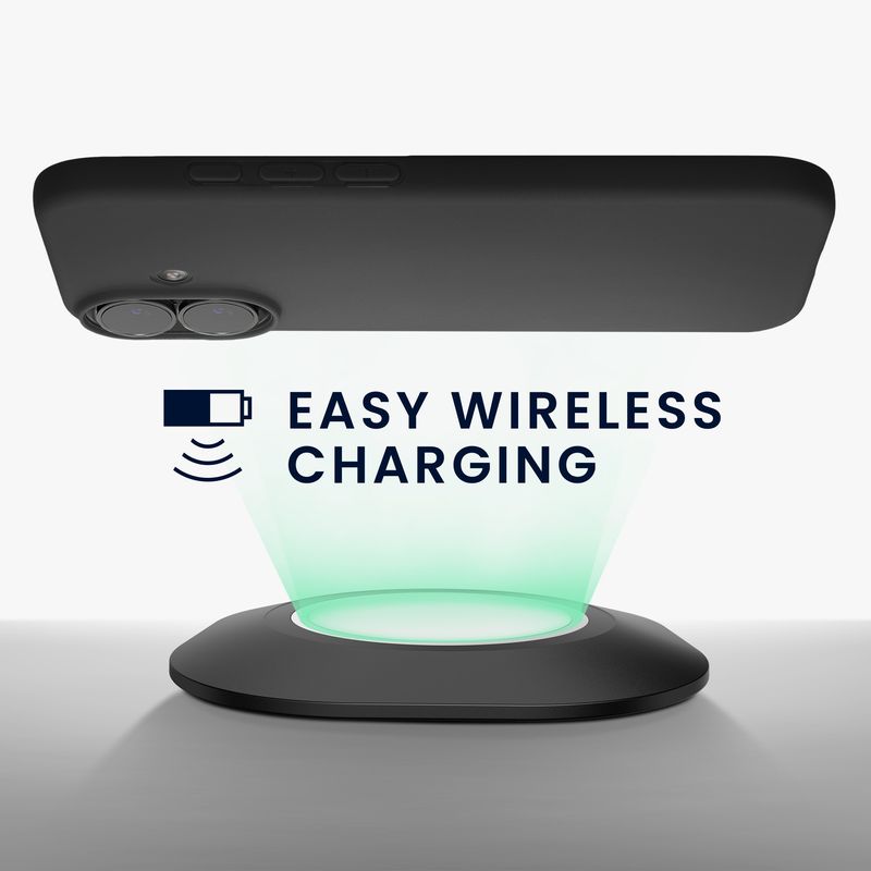Laptop, Telefoane si Tablete - Telefoane mobile si accesorii - Accesorii Telefoane - Huse telefoane - Husa Kwmobile pentru iPhone 17, incarcare wireless, anti-alunecare, silicon, negru - Infinity.ro