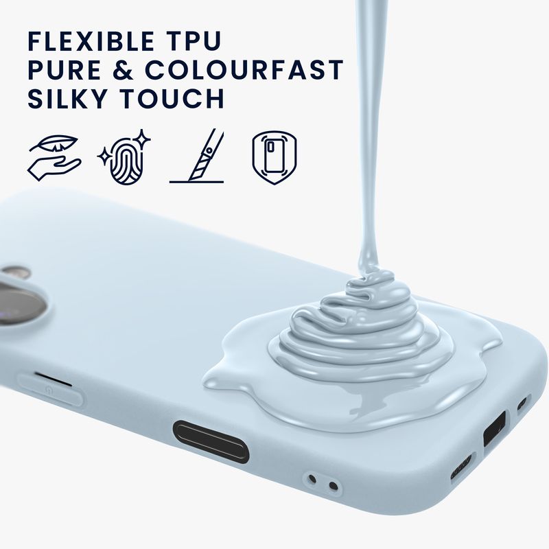 Laptop, Telefoane si Tablete - Telefoane mobile si accesorii - Accesorii Telefoane - Huse telefoane - Husa Kwmobile pentru iPhone 17, incarcare wireless, silicon, albastru deschis - Infinity.ro