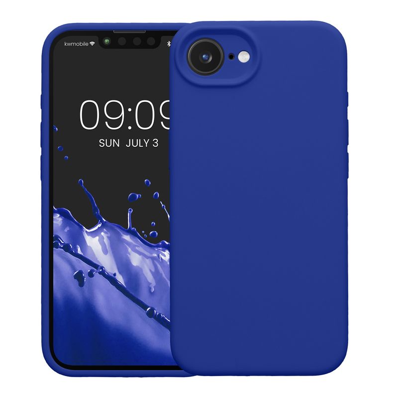 Laptop, Telefoane si Tablete - Telefoane mobile si accesorii - Accesorii Telefoane - Huse telefoane - Husa Kwmobile pentru iPhone 17e/16e, anti-alunecare, anti-amprenta, silicon, albastru - Infinity.ro