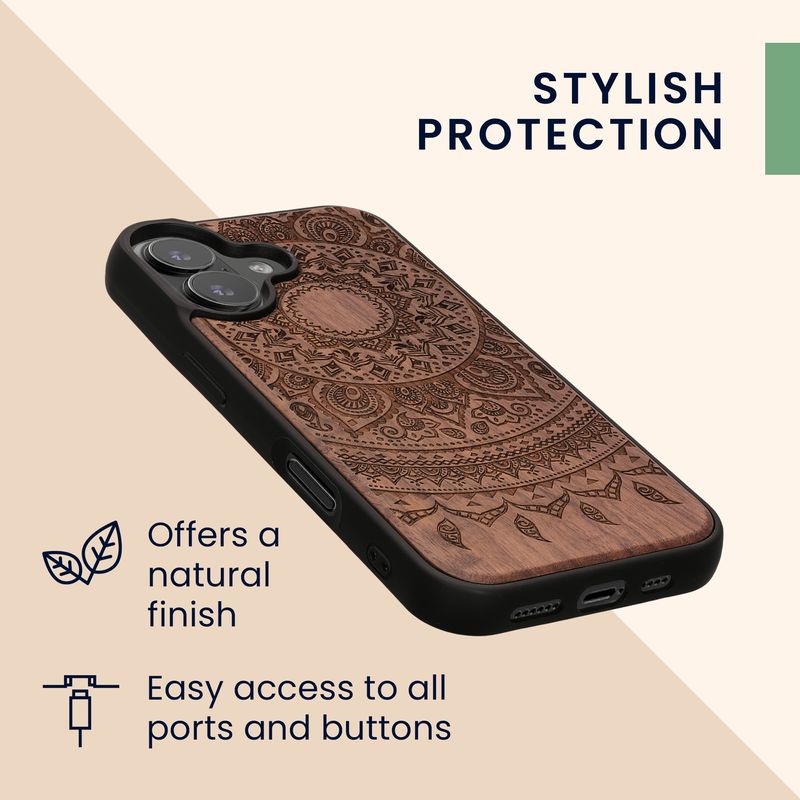 Laptop, Telefoane si Tablete - Telefoane mobile si accesorii - Accesorii Telefoane - Huse telefoane - Husa Kwmobile pentru iPhone 17, protectie la zgarieturi, lemn, TPU, maro - Infinity.ro