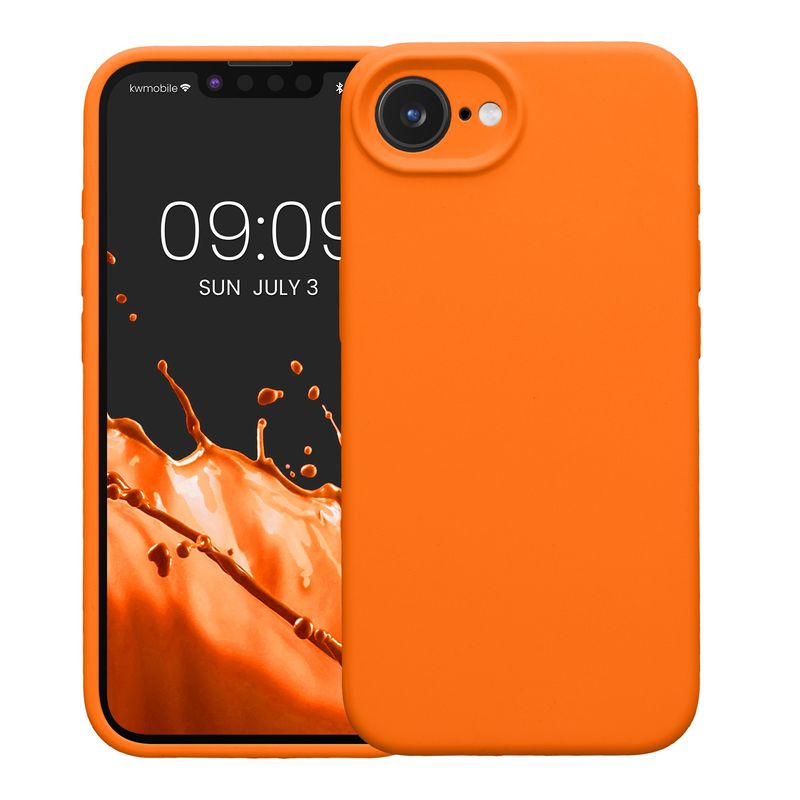 Laptop, Telefoane si Tablete - Telefoane mobile si accesorii - Accesorii Telefoane - Huse telefoane - Husa Kwmobile pentru iPhone 17e/16e, anti-alunecare, silicon, portocaliu - Infinity.ro