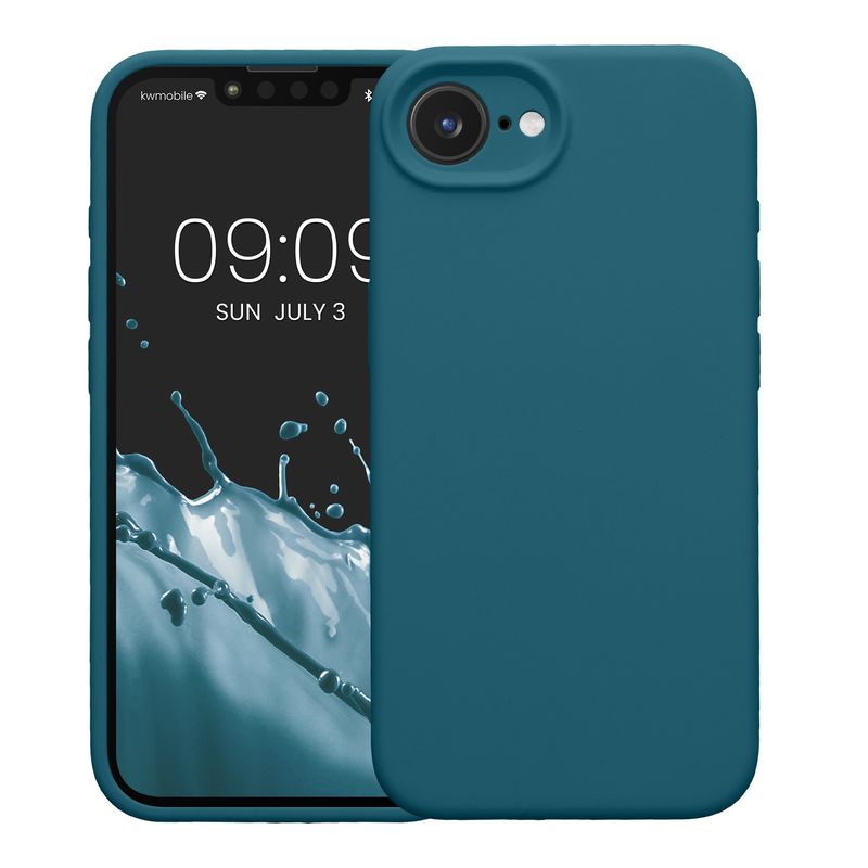 Laptop, Telefoane si Tablete - Telefoane mobile si accesorii - Accesorii Telefoane - Huse telefoane - Husa Kwmobile pentru iPhone 17e/16e, anti-alunecare, silicon, turcoaz - Infinity.ro