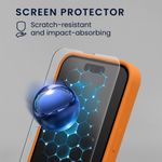 Laptop, Telefoane si Tablete - Telefoane mobile si accesorii - Accesorii Telefoane - Huse telefoane - Husa Kwmobile pentru iPhone 17e/16e, anti-alunecare, sticla temperata, portocaliu - Infinity.ro