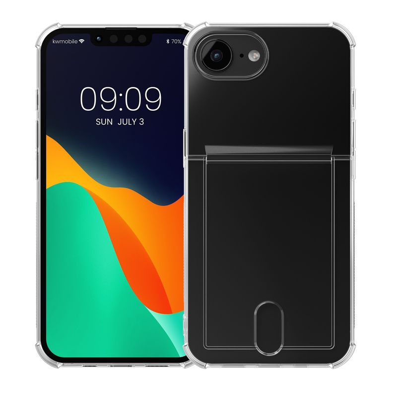 Laptop, Telefoane si Tablete - Telefoane mobile si accesorii - Accesorii Telefoane - Huse telefoane - Husa Kwmobile pentru iPhone 17e/16e, buzunar card, TPU, transparent - Infinity.ro
