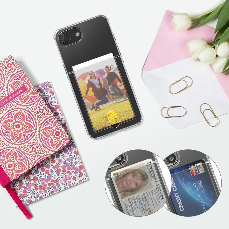 Laptop, Telefoane si Tablete - Telefoane mobile si accesorii - Accesorii Telefoane - Huse telefoane - Husa Kwmobile pentru iPhone 17e/16e, buzunar card, TPU, transparent - Infinity.ro