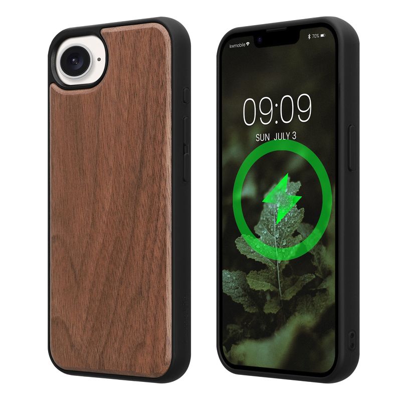 Laptop, Telefoane si Tablete - Telefoane mobile si accesorii - Accesorii Telefoane - Huse telefoane - Husa Kwmobile pentru iPhone 17e/16e, compatibilitate MagSafe, protectie la socuri, lemn, TPU, maro - Infinity.ro