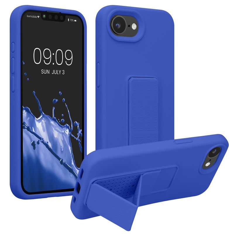 Laptop, Telefoane si Tablete - Telefoane mobile si accesorii - Accesorii Telefoane - Huse telefoane - Husa Kwmobile pentru iPhone 17e/16e, functie stand, silicon, albastru baltic - Infinity.ro