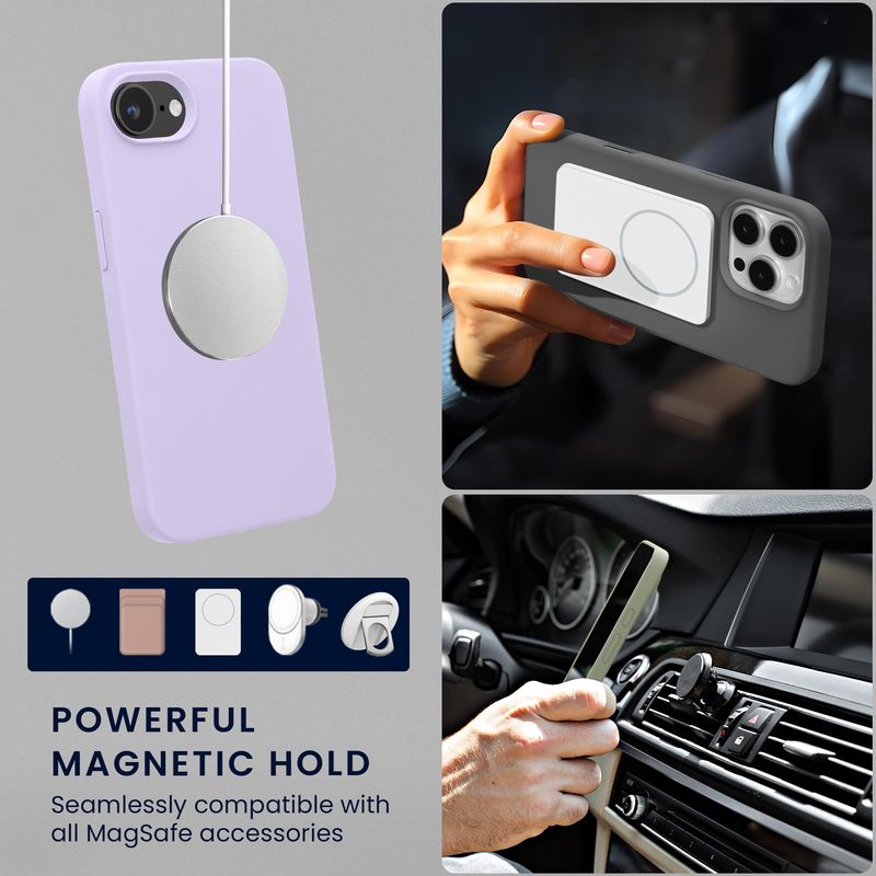 Laptop, Telefoane si Tablete - Telefoane mobile si accesorii - Accesorii Telefoane - Huse telefoane - Husa Kwmobile pentru iPhone 17e/16e, compatibilitate MagSafe, silicon, mov - Infinity.ro