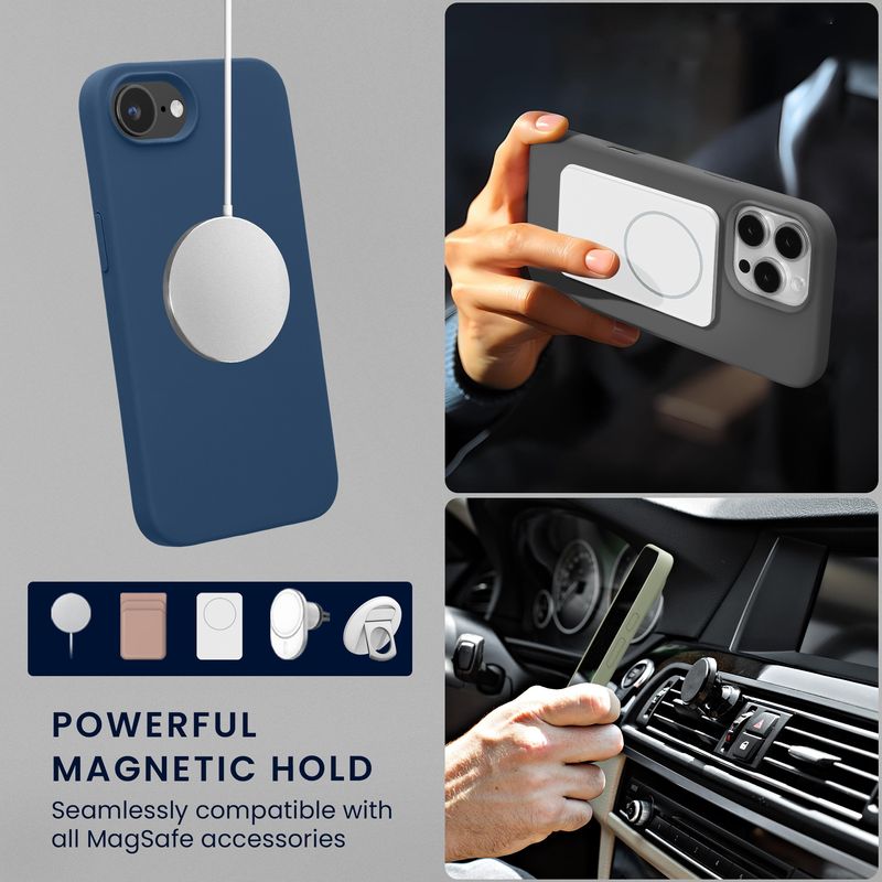 Laptop, Telefoane si Tablete - Telefoane mobile si accesorii - Accesorii Telefoane - Huse telefoane - Husa Kwmobile pentru iPhone 17e/16e, compatibilitate MagSafe, silicon, bleumarin - Infinity.ro