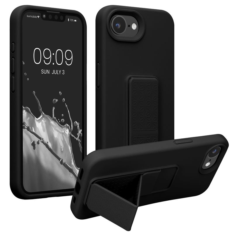 Laptop, Telefoane si Tablete - Telefoane mobile si accesorii - Accesorii Telefoane - Huse telefoane - Husa Kwmobile pentru iPhone 17e/16e, functie stand, silicon, negru - Infinity.ro