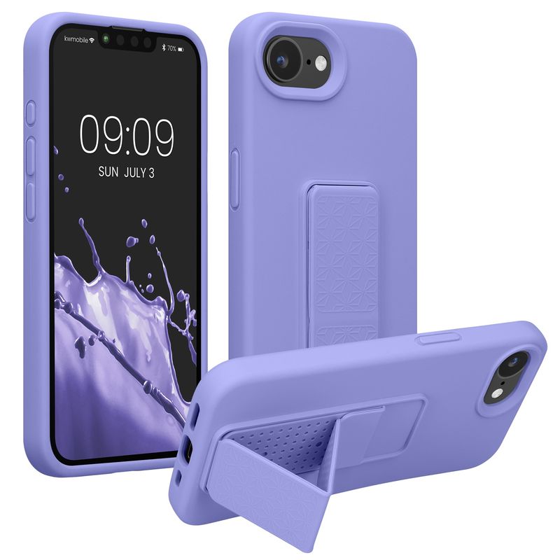 Laptop, Telefoane si Tablete - Telefoane mobile si accesorii - Accesorii Telefoane - Huse telefoane - Husa Kwmobile pentru iPhone 17e/16e, functie stand, silicon, mov - Infinity.ro