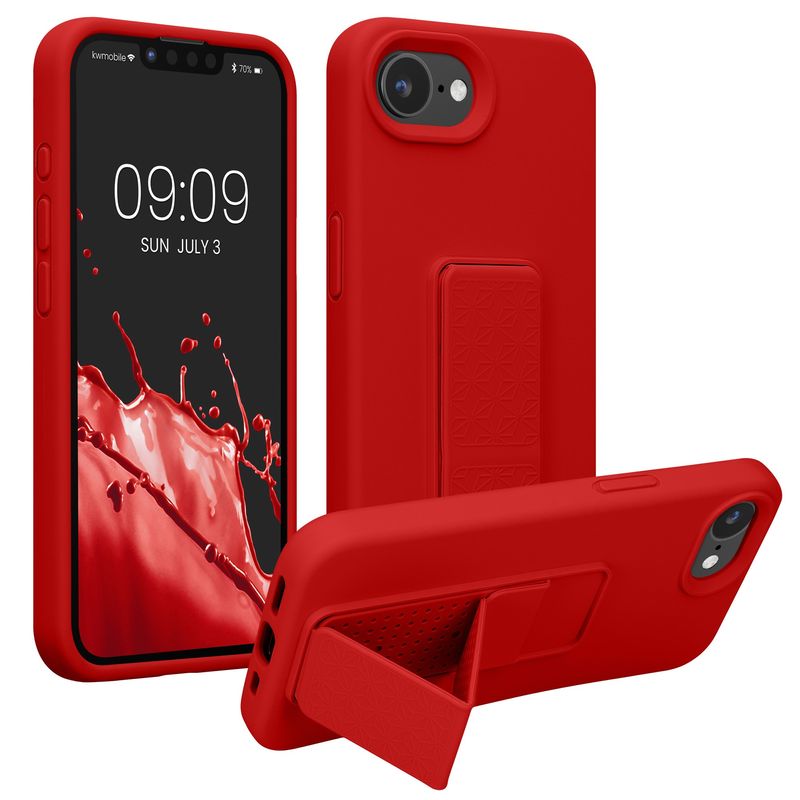 Laptop, Telefoane si Tablete - Telefoane mobile si accesorii - Accesorii Telefoane - Huse telefoane - Husa Kwmobile pentru iPhone 17e/16e, functie stand, silicon, rosu - Infinity.ro